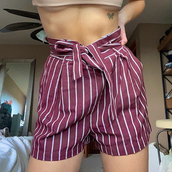 PacSun Pants - Pacsun Tie-Front Striped Shorts